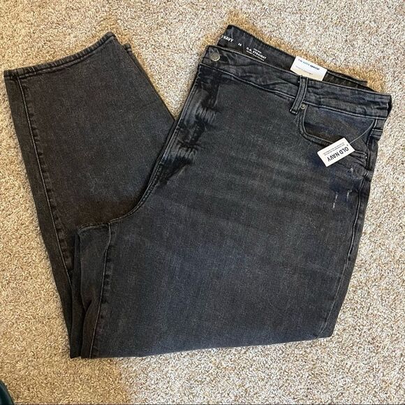 Old Navy High-Waisted O.G. Straight Ripped Black Ankle Jeans Plus Size 26 - Picture 8 of 12